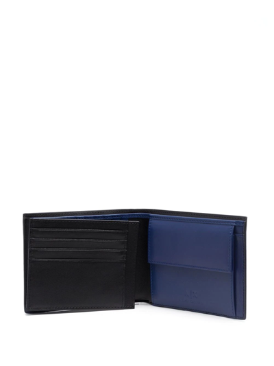 Shop Armani Exchange Logo-print Leather Wallet In Black