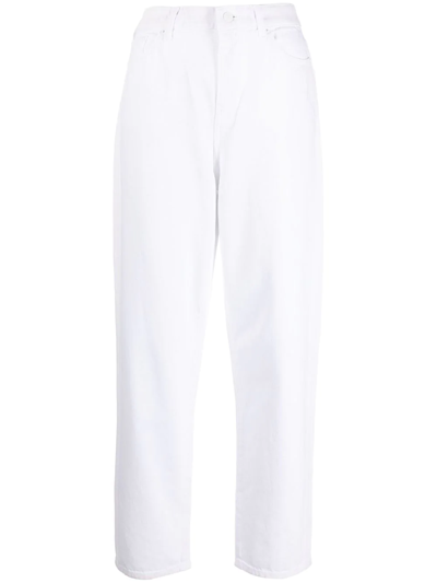 Shop Armani Exchange Straight-leg High-waisted Jeans In White