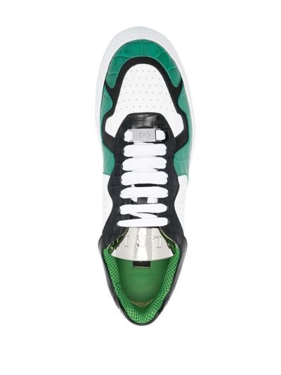Philipp Plein Colour-block Low-top Sneakers In Green