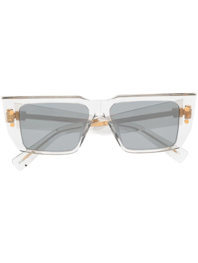 Balmain Eyewear B-vi Rectangular-frame Sunglasses In Grey