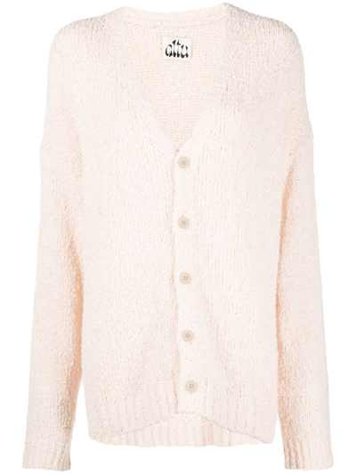 Shop Altu Long-sleeve Knit Cardigan In Pink