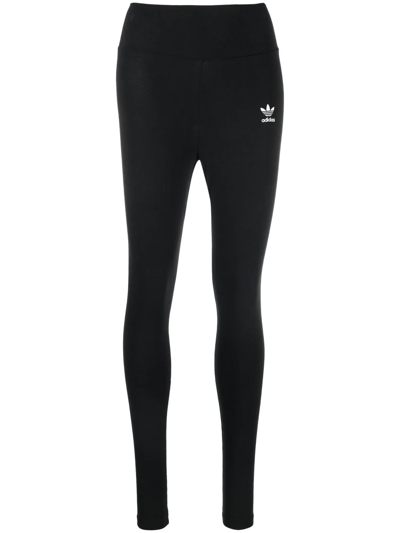 Adidas Originals Trefoil-logo Slip-on Leggings In Black