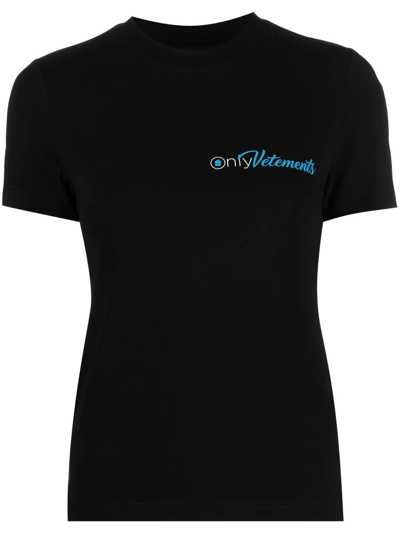 Shop Vetements Only Logo-print Short-sleeve T-shirt In Black