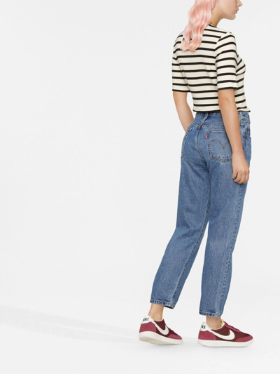 Shop Levi's 501® Cropped Straight-leg Jeans In Blue