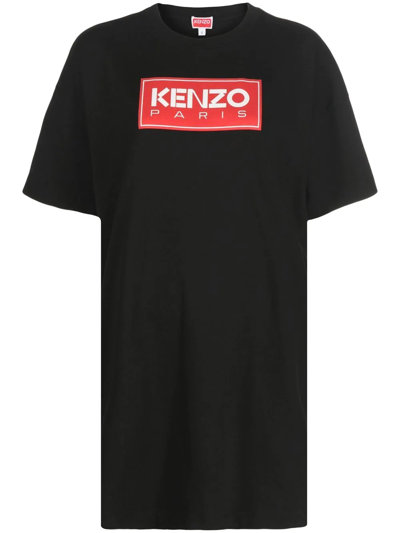 Shop Kenzo Logo-print T-shirt Dress In Black