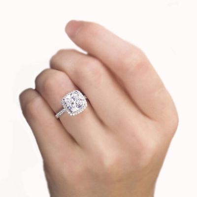 Pre-owned Tiffany & Co Gia Certified Diamond Engagement Ring 3.00 Carat Cushion Shape Platinum In E (white)