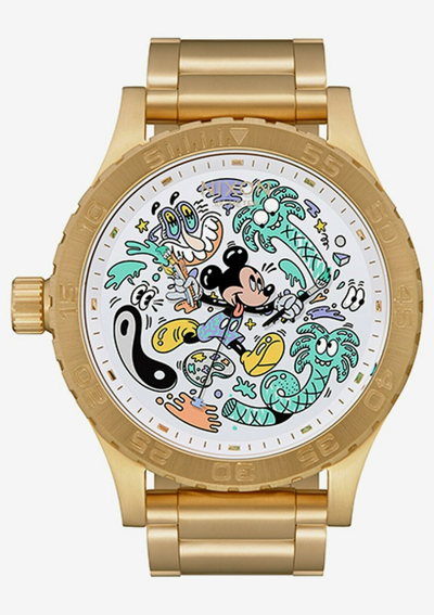 Pre-owned Nixon Disney  Mickey Mouse 51-30 Men's Gold Watch A1246311000 With Box Le 100
