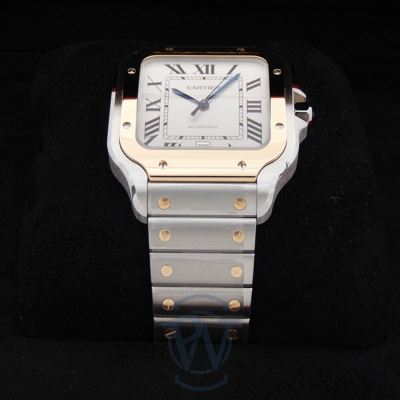 Pre-owned Cartier ?  Santos Large W2sa0009 Two Tone Steel & Gold Complete 2023 ?