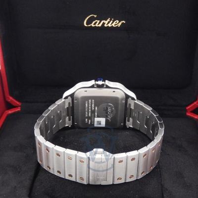 Pre-owned Cartier ?  Santos Large W2sa0009 Two Tone Steel & Gold Complete 2023 ?