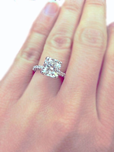 Pre-owned Tiffany & Co Gia Certified 1.50 Carat Cushion Cut Diamond Engagement Ring 18k White Gold