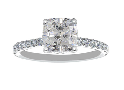 Pre-owned Tiffany & Co Gia Certified Diamond Engagement Ring 2.00 Carat Cushion Cut 18k White Gold In H (near Colorless)