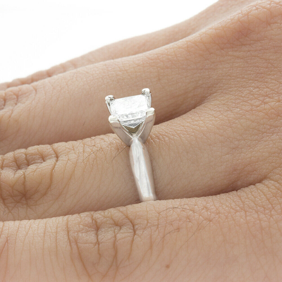 Pre-owned Tiffany & Co Gia Certified 1.00 Carat Princess Natural Diamond Engagement Solitaire Ring In F (white)