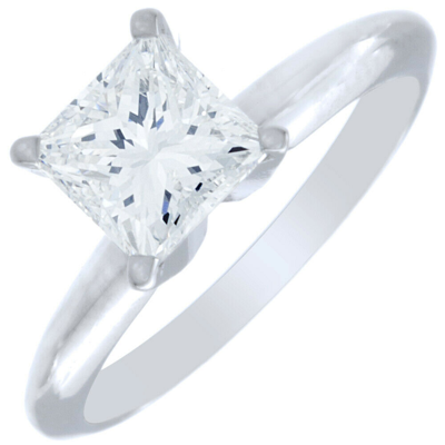 Pre-owned Tiffany & Co Gia Certified 1.00 Carat Princess Natural Diamond Engagement Solitaire Ring In F (white)