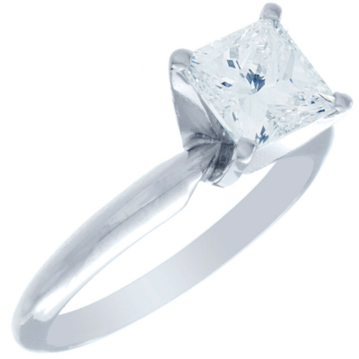 Pre-owned Tiffany & Co Gia Certified 1.00 Carat Princess Natural Diamond Engagement Solitaire Ring In F (white)