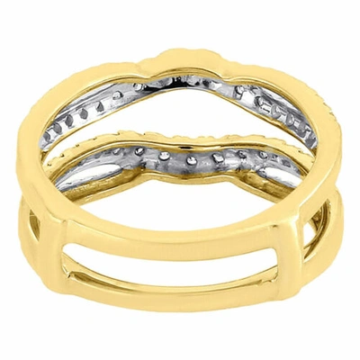 Pre-owned Jfl Diamonds & Timepieces 14k Yellow Gold Diamond Solitaire Engagement Ring Infinity Enhancer 0.63 Ct. In White