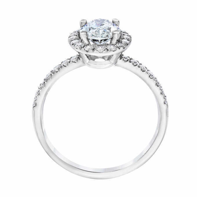 Pre-owned Tiffany & Co Gia Certified 1.70 Ct Oval Shape Diamond 18k Engagement Halo Pave Style Ring