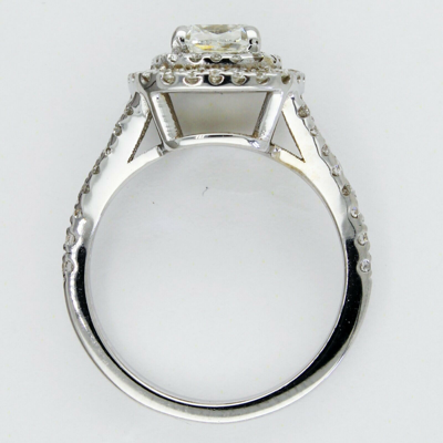 Pre-owned Tiffany & Co Gia Certified 2.56 Ctw Diamond Engagement Ring Cushion Cut 14k White Gold