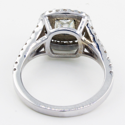 Pre-owned Tiffany & Co Gia Certified 2.56 Ctw Diamond Engagement Ring Cushion Cut 14k White Gold