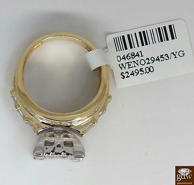 Pre-owned Globalwatches10 Real 2ct Diamond Solid 10k Yellow Gold Ladies Ring Anniversary Wedding Baguette In White