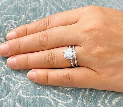 Pre-owned Gia Certified 14k Solid White Gold Oval Cut Diamond Engagement Ring Halo 1.90ct