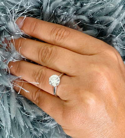 Pre-owned Knr Gia Certified 14k Solid White Gold Round Cut Diamond Engagement Ring 2.00ctw