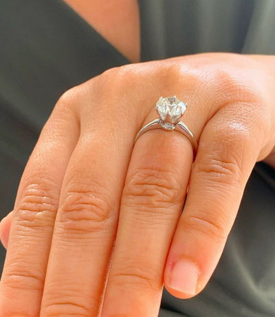 Pre-owned Knr Gia Certified 14k Solid White Gold Round Cut Diamond Engagement Ring 2.00ctw