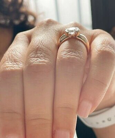 Pre-owned Gia Certified 14k Solid Rose Gold Round Cut Diamond Engagement Ring Bezel 1.20ct In White