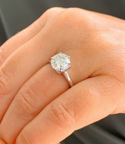 Pre-owned Knr Gia Certified 14k Solid White Gold Round Cut Diamond Engagement Ring 2.00ctw