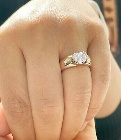 Pre-owned Gia Certified 14k Solid Rose Gold Round Cut Diamond Engagement Ring Bezel 1.20ct In White
