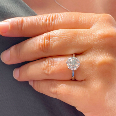 Pre-owned Knr Gia Certified 14k Solid White Gold Round Cut Diamond Engagement Ring 2.00ctw