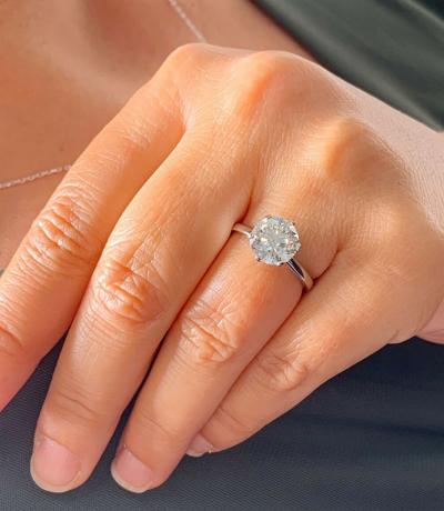 Pre-owned Knr Gia Certified 14k Solid White Gold Round Cut Diamond Engagement Ring 2.00ctw