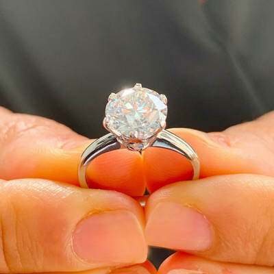 Pre-owned Knr Gia Certified 14k Solid White Gold Round Cut Diamond Engagement Ring 2.00ctw