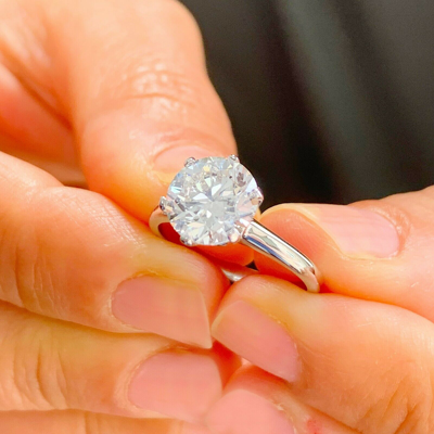 Pre-owned Knr Gia Certified 14k Solid White Gold Round Cut Diamond Engagement Ring 2.00ctw