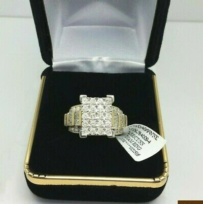 Pre-owned Globalwatches10 2ct Ladies Diamond Ring Real 10k Yellow Gold Diamond Cinderella Style Baguettes In G-i