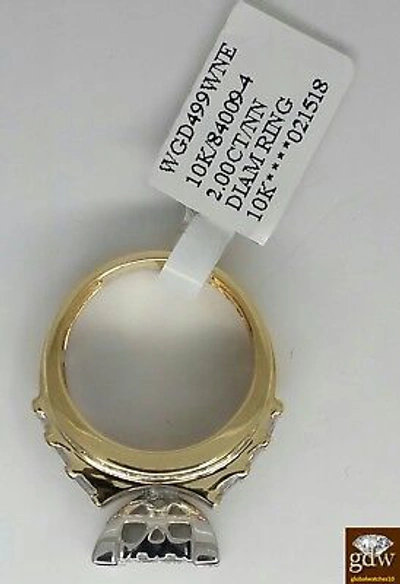 Pre-owned Globalwatches10 2ct Ladies Diamond Ring Real 10k Yellow Gold Diamond Cinderella Style Baguettes In G-i