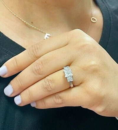 Pre-owned Knr Gia Certified 14k Solid White Gold Princess Cut Diamond Engagement Ring 2.50ct