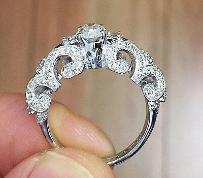 Pre-owned Knr Inc 14k White Gold Marquise Cut Diamond Engagement Ring Bridal Natural Prong 1.30ctw In I