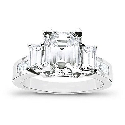 Pre-owned King Of Jewelry 1.62 Ct. Emerald Cut Diamond Engagement Ring I,vs2 14k White Gold