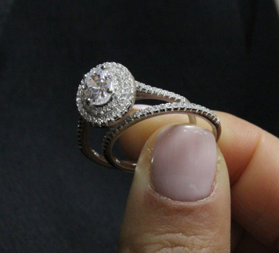 Pre-owned Tiffany & Co Gia Certified 2.20ct Oval Cut Diamond Engagement Double Halo Ring 18k White Gold In G (near Colorless)