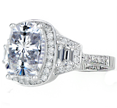 Pre-owned Designs By Wmd Gia Certified Diamond Engagement Ring Natural Cushion Cut 4.22 Carat Platinum In White