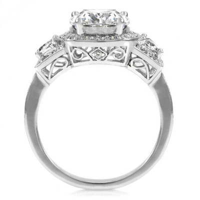 Pre-owned Designs By Wmd Gia Certified Diamond Engagement Ring Natural Cushion Cut 4.22 Carat Platinum In White