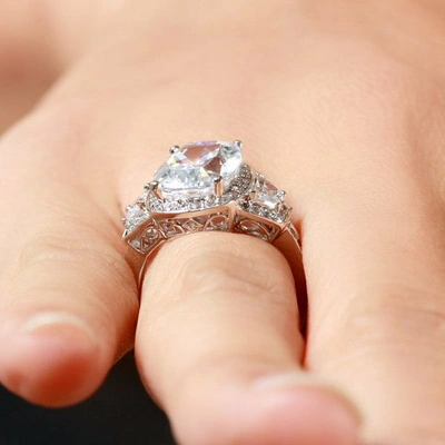 Pre-owned Designs By Wmd Gia Certified Diamond Engagement Ring Natural Cushion Cut 4.22 Carat Platinum In White