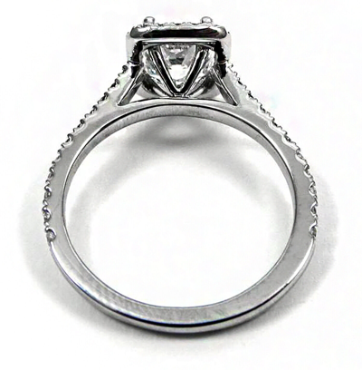 Pre-owned Tiffany & Co Gia Certified 1.67 Carat Cushion Shape Halo Style 18k Diamond Engagement Ring In I