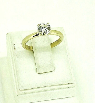 Pre-owned Kgm Diamonds Solitaire Diamond Ring Tcw 0.50 14k Yellow Gold Engagement Natural Round Wedding In White/colorless