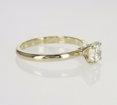 Pre-owned Kgm Diamonds Solitaire Diamond Ring Tcw 0.50 14k Yellow Gold Engagement Natural Round Wedding In White/colorless