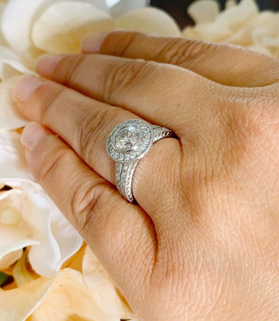 Pre-owned Knr Gia Certified 14k Solid White Gold Round Cut Diamond Engagement Ring 1.70ctw