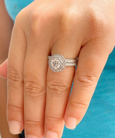 Pre-owned Knr Gia Certified 14k Solid White Gold Round Cut Diamond Engagement Ring 1.70ctw