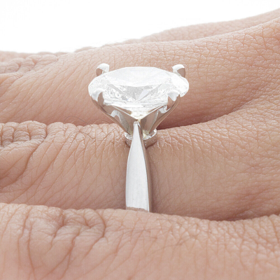 Pre-owned Tiffany & Co Gia Certified 2.00 Ct Oval Cut Diamond Engagement Solitaire Ring 18k White Gold In I (with Slight Tint Of Yellow)