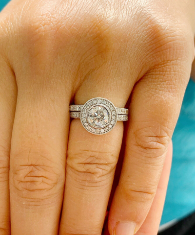 Pre-owned Knr Gia Certified 14k Solid White Gold Round Cut Diamond Engagement Ring 1.70ctw