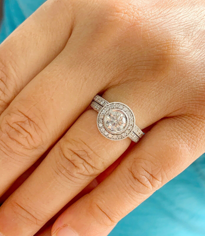 Pre-owned Knr Gia Certified 14k Solid White Gold Round Cut Diamond Engagement Ring 1.70ctw